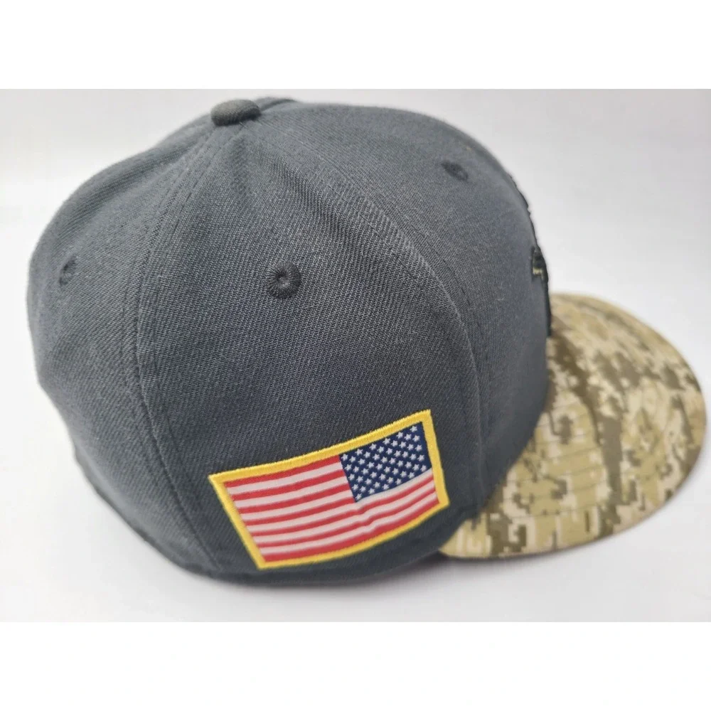 Detroit Lions Salute‎ To Service Camo New Era 59Fifty Fitted 7 Hat Cap NFL Gray